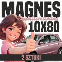 Mata Magnetyczna na Auto 10x80 cm - Profesjonalna Reklama magnes - 2 szt