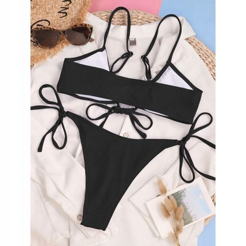 STRÓJ KĄPIELOWY DWUCZĘŚCIOWY SEKSOWNY KOSTIUM DAMSKI BIKINI WIĄZANIE BOHO M na Arena.pl