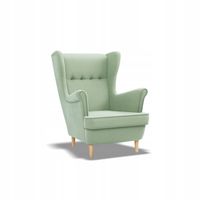 Fotel USZAK ZIELONY PASTELOWY w Stylu Skandynawskim Elegancki Wygodny