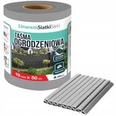 TAŚMA OGRODZENIOWA 19cmx50m +UV OSŁONA NA OGRODZENIA PANELOWE PŁOT SZARA
