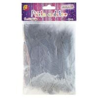 piórka ozdobne szare 10-12 cm 50 piórek aliga
