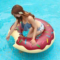 duże koło dmuchane donut brązowy 120cm materac do wody pływania na