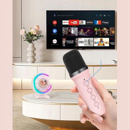 Bezprzewodowy Zestaw do Karaoke Głośnik Bluetooth + 2 Mikrofony dla Dzieci na Arena.pl