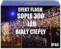SOPLE 300 LED KURTYNA LAMPKI ZEWNĘTRZNE IP44 BIAŁY CIEPŁY+ ZIMNY FLASH