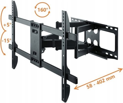 Solidny stalowy regulowany uchwyt ścienny do telewizora TV LCD EXTRA MOCNY na Arena.pl