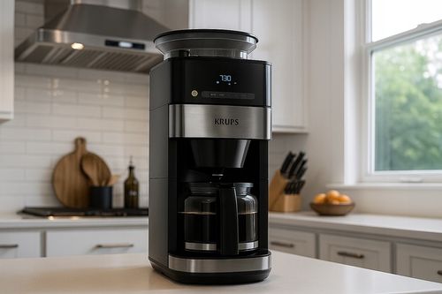 Ekspres przelewowy z wbudowanym młynkiem żarnowo-stalowy KRUPS KM8328 na Arena.pl