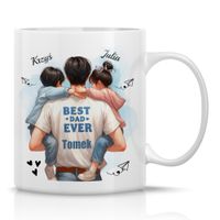 Prezent Dla Taty Na Dzień Ojca Kubek Z Dziećmi Z Imieniem Upominek