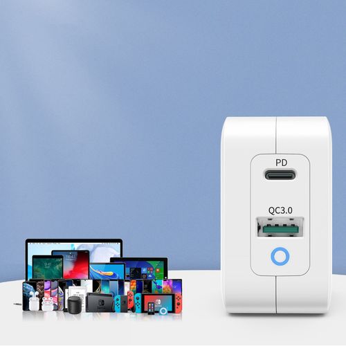 Szybka ładowarka sieciowa GaN USB Typ C PD USB-A QC3.0 65W 3.25A biały na Arena.pl