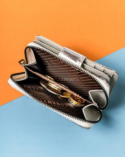 skórzany portfel damski na zatrzask i suwak - lorenti na Arena.pl