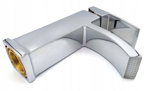 BATERIA UMYWALKOWA KRAN UMYWALKI CHROM NISKA ŁAZIENKOWA CUBIC WODOSPAD na Arena.pl