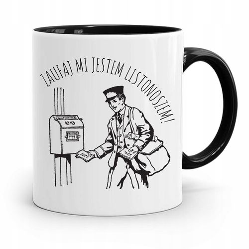 Kubek Czarny Dla Listonosza Zaufaj Mi! Prezent Z Nadrukiem Ze Zdjęciem na Arena.pl