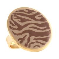 Pierścionek duży plasterek w czekoladową zeberką (R25/LAT/119AU)
