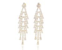 Kolczyki na sztyfcie z cyrkoniami stopnie złote 6 cm