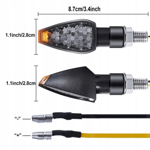 4x KIERUNKOWSKAZY MOTOCYKLOWE QUADA HOMOLOGACJA 12 V CZARNE DYMIONE 14 LED na Arena.pl