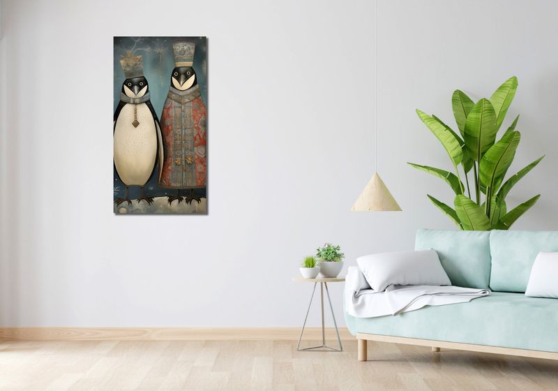 Obraz 50x100cm Królewskie Pingwiny zdjęcie 2