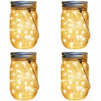 LAMPKA SOLARNA OGRODOWA SŁOIK - 20LED - DUŻY 4szt