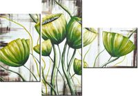 100CM 80 OBRAZ 3 ELEM ZIELONE MAKI ŚCIENNY