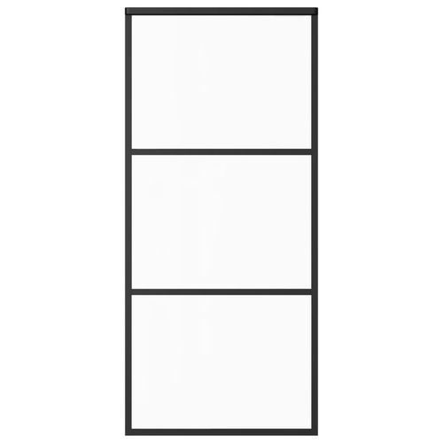 Drzwi przesuwne z osprzętem, szkło ESG i aluminium, 90x205 cm na Arena.pl