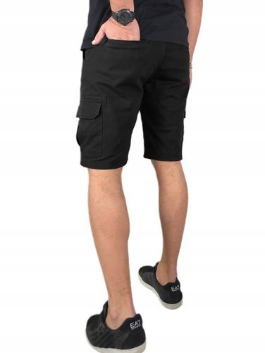 SPODENKI męskie JEANSOWE BOJÓWKI krótkie spodnie PAS z GUMKĄ Czarne r. L na Arena.pl