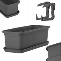 KADAX Doniczka Skrzynka Balkonowa 40cm + 2 Uchwyty