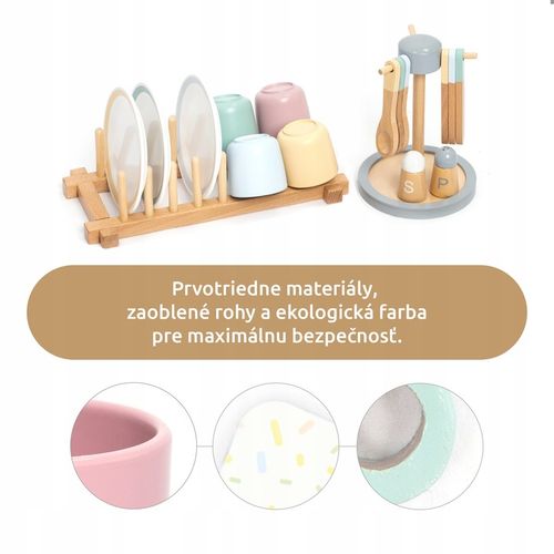 UMU Zestaw naczyń drewnianych dla dzieci 28 szt. na Arena.pl
