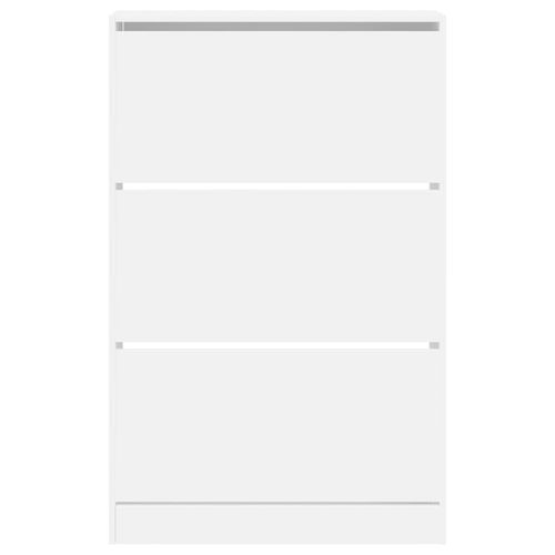 Szafka na buty, biała, 80x21x125,5 cm, materiał drewnopochodny na Arena.pl