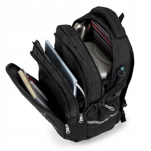 Plecak TORNISTER szkolny młodzieżowy DUŻY czarny 24L Klasy 1-8 Odblaski na Arena.pl