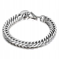 Bransoletka męska srebrna stal chirurgiczna łańcuch