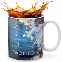 KUBEK 330ml GRAFIKA PREZENT ŚWIĘTA WZÓR - PIŁKA NOŻNA RONALDO CR7 + IMIĘ
