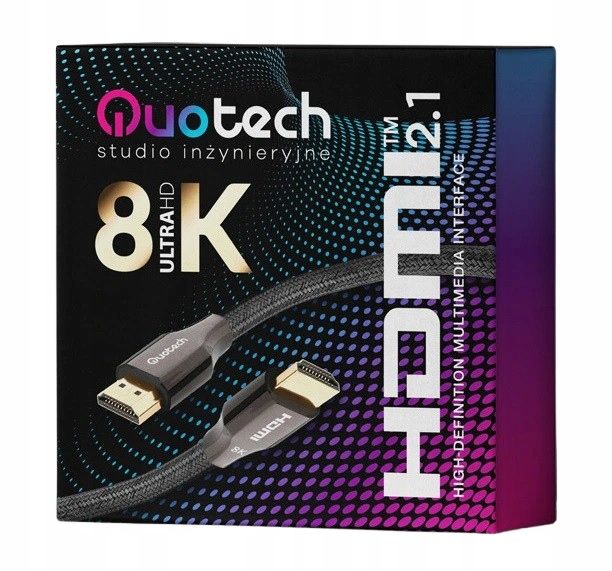 Kabel HDMI 2.1 Ultra High Speed 8K PREMIUM 2m zdjęcie 9