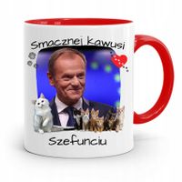 Kubek Czerwony Donald Tusk Po Platforma Prezent Z Nadrukiem Ze Zdjęciem