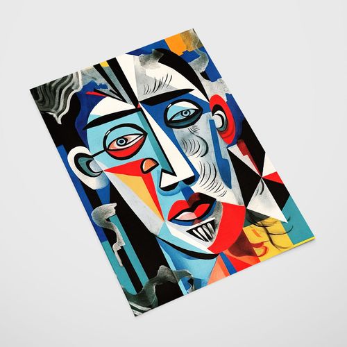 Plakat portret kubizm twarz picasso 29,7x42 cm A3 na Arena.pl