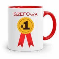 Kubek Czerwony Dla Szefowej Szefowa Numer Jeden Z Nadrukiem Ze Zdjęciem