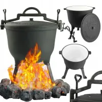 KOCIOŁEK WĘGIERSKI GRILLOWY emaliowany garnek myśliwski 15l na ognisko