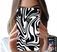 ETUI DO MOTOROLA MOTO E6 PLUS - CZARNO BIAŁA ABSTRAKCJA + SZKŁO HART