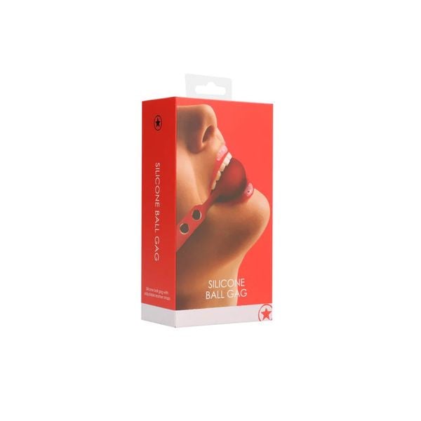 Silicone Ball Gag Red zdjęcie 2
