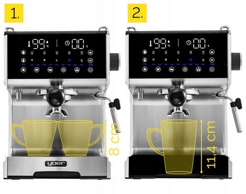 Ciśnieniowy ekspres kolbowy ze spieniaczem Yoer 1350 W 20 bar 15 kaw na Arena.pl