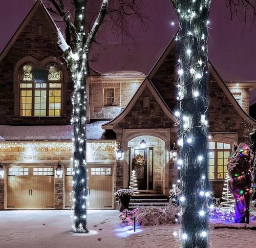 LAMPKI CHOINKOWE 200 LED FLASH ZEWNĘTRZNE WEWNĘTRZNE ŚWIĄTECZNE BIAŁY ZIMNY na Arena.pl