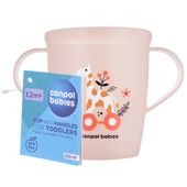 CANPOL KUBEK OTWARTY Z UCHWYTAMI 250ml 12m+ TOYS KORALOWY 2/101