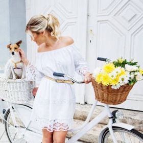 KOSZYK WIKLINOWY ROWEROWY NA ZAKUPY ROWER KIEROWNICE POJEMNY Z WKŁADEM na Arena.pl