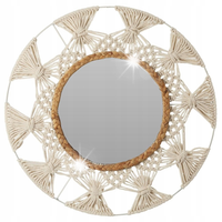 Lustro BOHO ścienne wiszące PLECIONE dekoracyjne do salonu sypialni 45cm