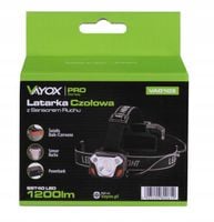 Latarka czołowa LED Vayox Pro Series VA0103 1200 lm Akumulatorowa Czarna