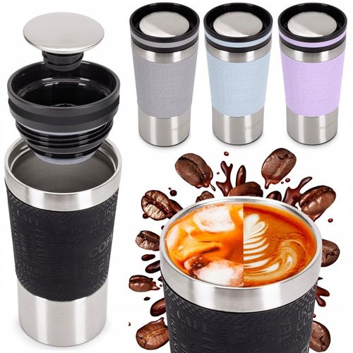 KUBEK TERMICZNY stalowy TERMOS do kawy herbaty szczelny KAMILLE 380ml na Arena.pl