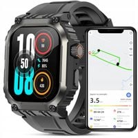 SMARTWATCH MĘSKI ZEGAREK FUNKCJA GPS ROZMOWY POLSKIE MENU TĘTNO 410mAh