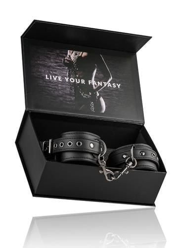 Kajdanki-Black Leather Handcuffs zdjęcie 6