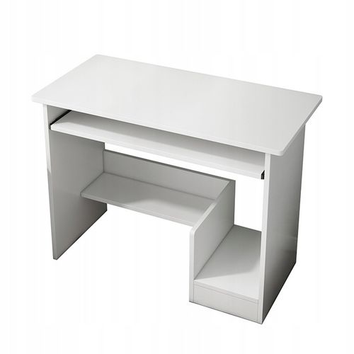 BIURKO KOMPUTEROWE BIAŁE NOWOCZESNE Z SZUFLADĄ PÓŁKAMI MŁODZIEŻOWE na Arena.pl
