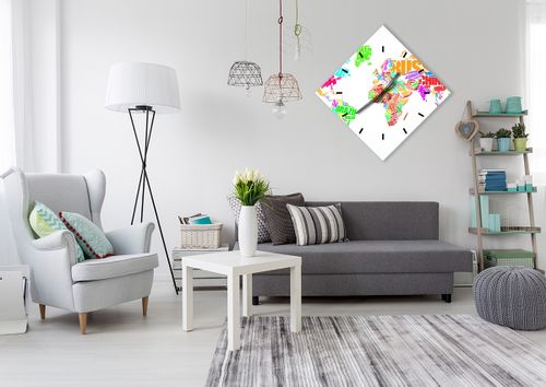 Zegar Ścienny - Mapa Kontynent - 60X60 Cm - C3Ad60X60-2860 na Arena.pl