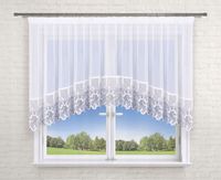 Firana 300x120 łuk, woal g. écru-szara 30cm