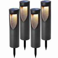 4x LAMPA SOLARNA LED SŁUPEK OGRODOWY WBIJANY CZUJNIK ZMIERZCHU SZPIKULEC