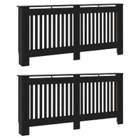 Pokrywa Grzejnika 2 pcs Czarny 172 x 19 x 81.5 cm